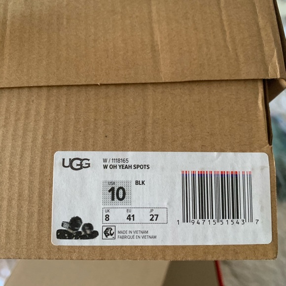 NWT UGG Oh Yeah Spotted Slide Furry Sandals - Picture 5 of 5